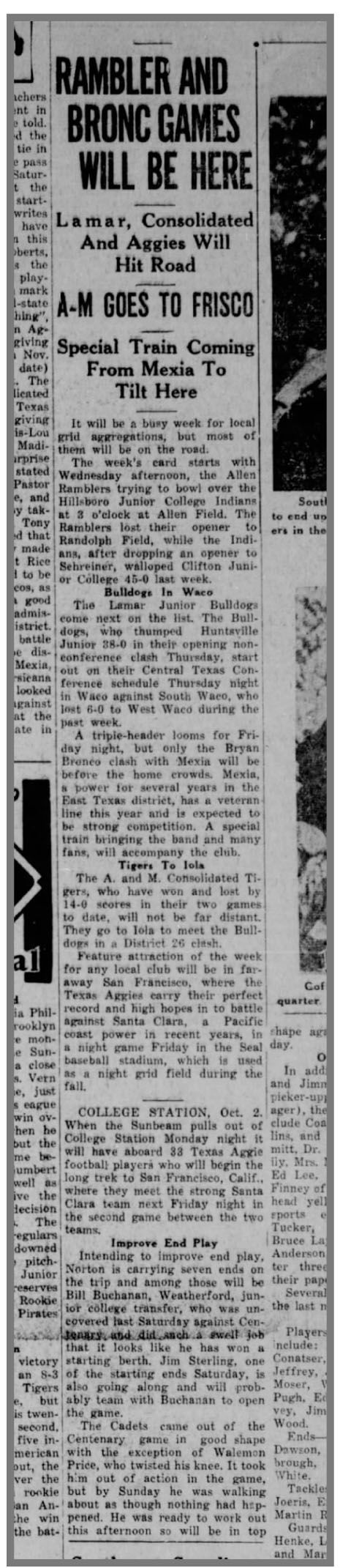 The Eagle Archives: October 2, 1939